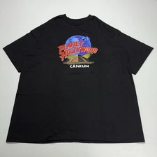 Vtg Planet Hollywood Mens Shirt XL Black Cancun Big Logo Retro Classic Punk