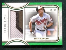 2022 Topps Definitive Collection Jumbo Relics Green Trey Mancini 15/15 Orioles