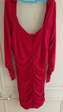 club red rouched dress size 12