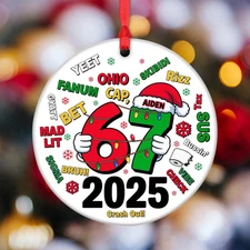 Custom 6 7 Ornament – Gen Z Slang Meme Keepsake for Teens