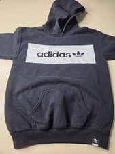 Adidas Hoodie Sweatshirt Youth Large Black Big Logo Pullover