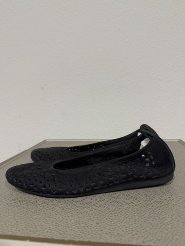 ARCHE Black Lilly Maya Nubuck Ballet Flats Women's 37 US 6 Leather Perforated - Picture 7 of 16