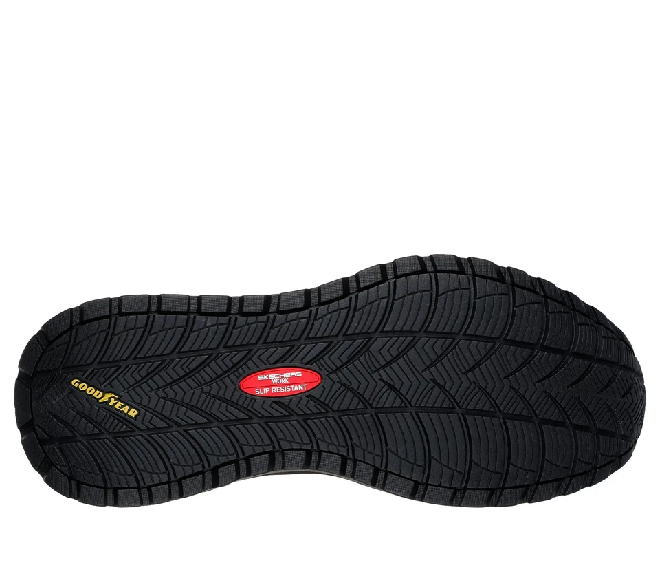 Zapatos de trabajo Skechers para hombre negros antideslizantes cómodos cojín de espuma viscoelástica 200296 Foto 3 de 4