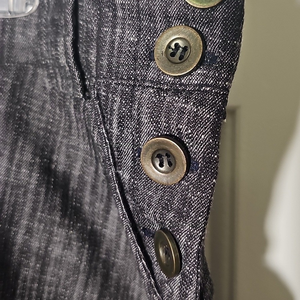 Gray Wide-Leg Pants. By GO-GO. Side Zipper And Buttons. Waist Flat Measurment 37 View 3