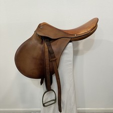 Vintage A. Pariani Selleria Milano 18" English Leather Jump Saddle Milano Italy