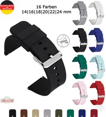 Silikon Uhrenarmband Quick Release 14 16 18 20 22 24 mm Sport Ersatzband Unisex - Bild 1 von 4