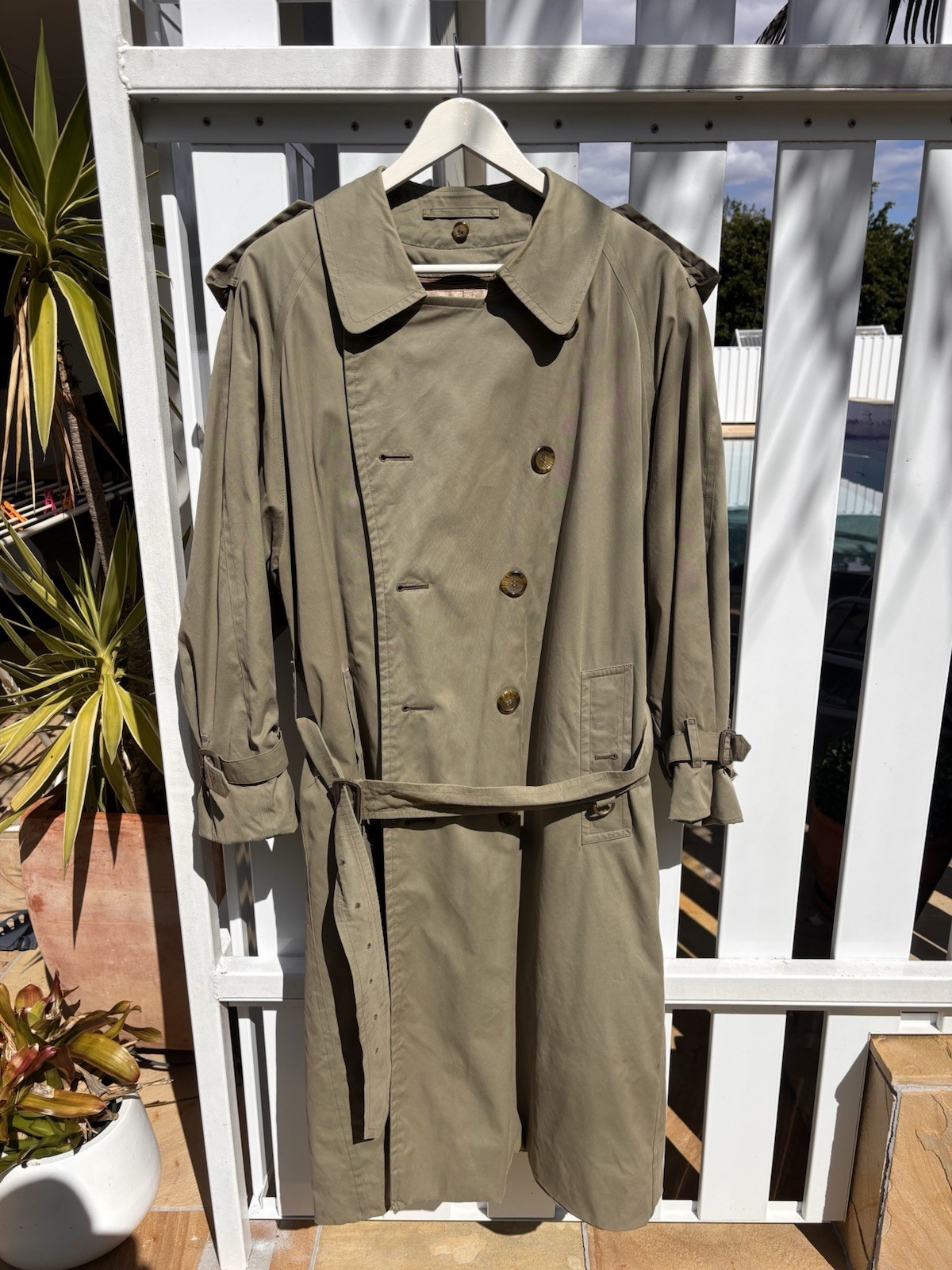 Vintage Burberry Trench Coat - Light Khaki - Men’s Full length