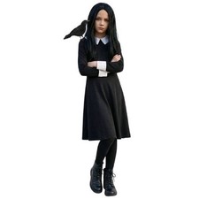 Childs Morrigan Fantasy Girl Costume Book Day Character Dress Wig Crow Prop