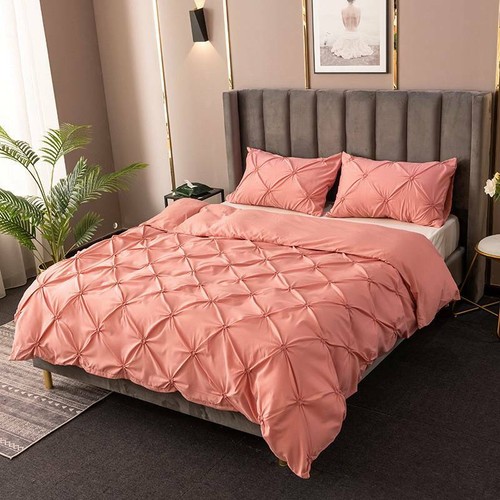 Pinch Pleated Quality Cover for Comforter Duvet Cover Set Pure Color Luxurious - Picture 13 of 20