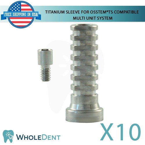 10 Titanium Cylinder For Multi Unit Dental Osstem® TS Hiossen® ET Compatible Hex - 第 1/3 張圖片