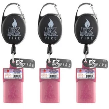 EZ Splitz Fire Cigarillo Cutter & Retractable Lighter Holder - Pink - 3 pcs