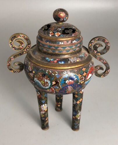 Antique Japanese Cloisonne Koro AF AHEZX - Picture 1 of 12