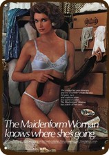 1986 MAIDENFORM BRA PANTIES Sexy Woman VintageLook DECORATIVE REPLICA METAL SIGN