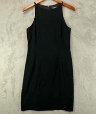 Vintage HAROLDS Black Dress Womens Size 6 Black Dress Sheath Sleeveless USA