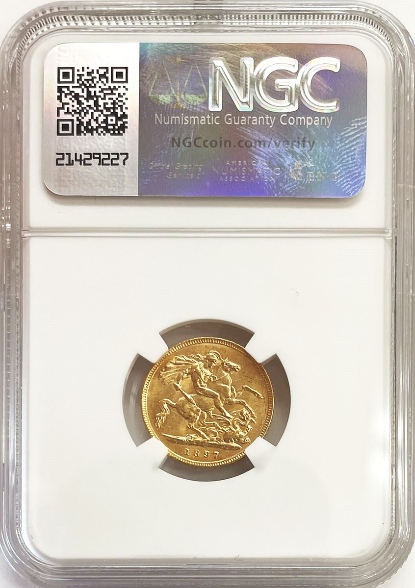 最高鑑定　1986年 G.BRITAIN 1ポンド　PF70 1897 GOLD GREAT BRITAIN 1/2 SOVEREIGN MATURE BUST VICTORIA