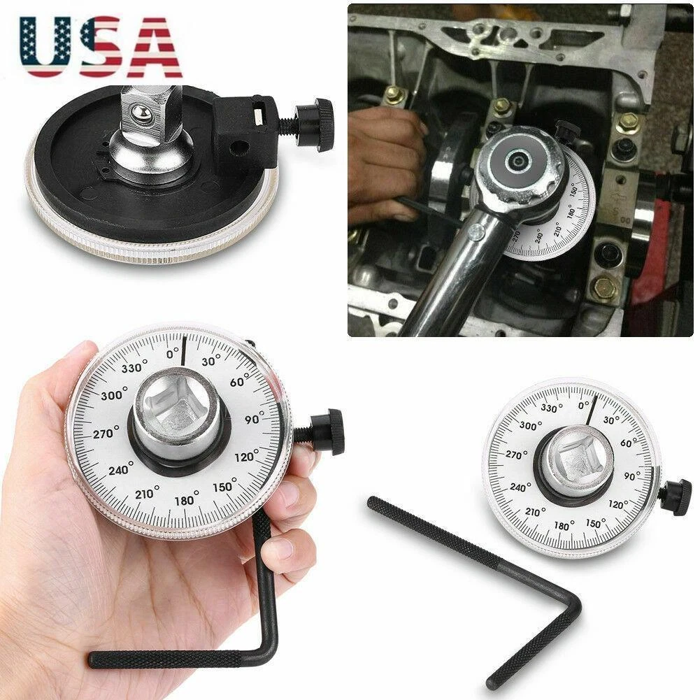 Measure Tool Angle Gauge Meter Drive Torque Wrench Rotation 360