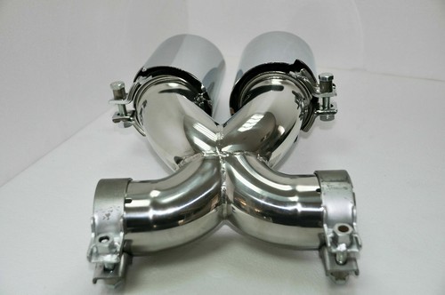 Chrome Auspuffblende Endrohre für Porsche Boxster Cayman 987 ab 05 981 ab 2012 - Bild 6 von 8