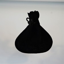 Flocked Velvet Jewelry Pouch Black Drawstring Dust Bag Gift Bag