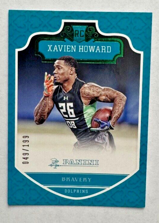 Xavien Howard 2016 Panini Chivalry RC PARALLEL #237 Miami Dolphins #'d /199