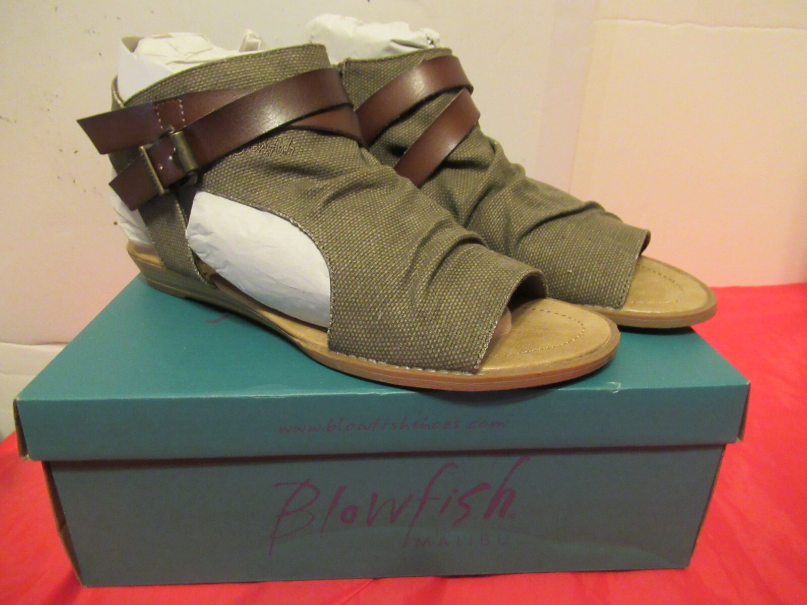 Blowfish Malibu Sandal Womens 10 Brown Balla Zip Open Wedge Gladiator