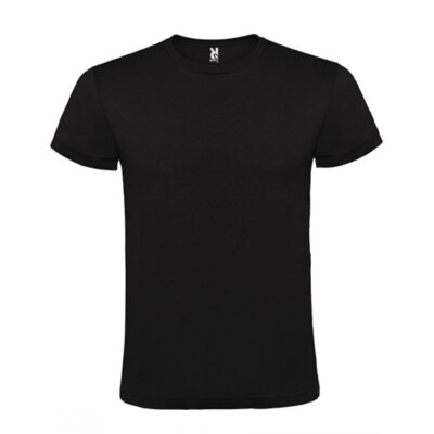 5 Stück Roly Atomic 150 Herren T-Shirt Schwarz Gr.S Rundhals 100% Baumwolle Neu