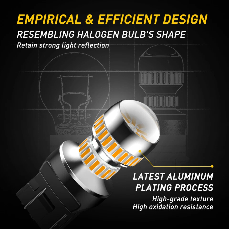 2X Bombillas LED de señal de giro delanteras ámbar 7443 Canbus para Toyota RAV4 2001-2023 Foto 4 de 4