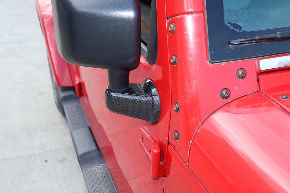 Carbon Fiber Exterior Rearview mirror base cover trim For Jeep Wrangler