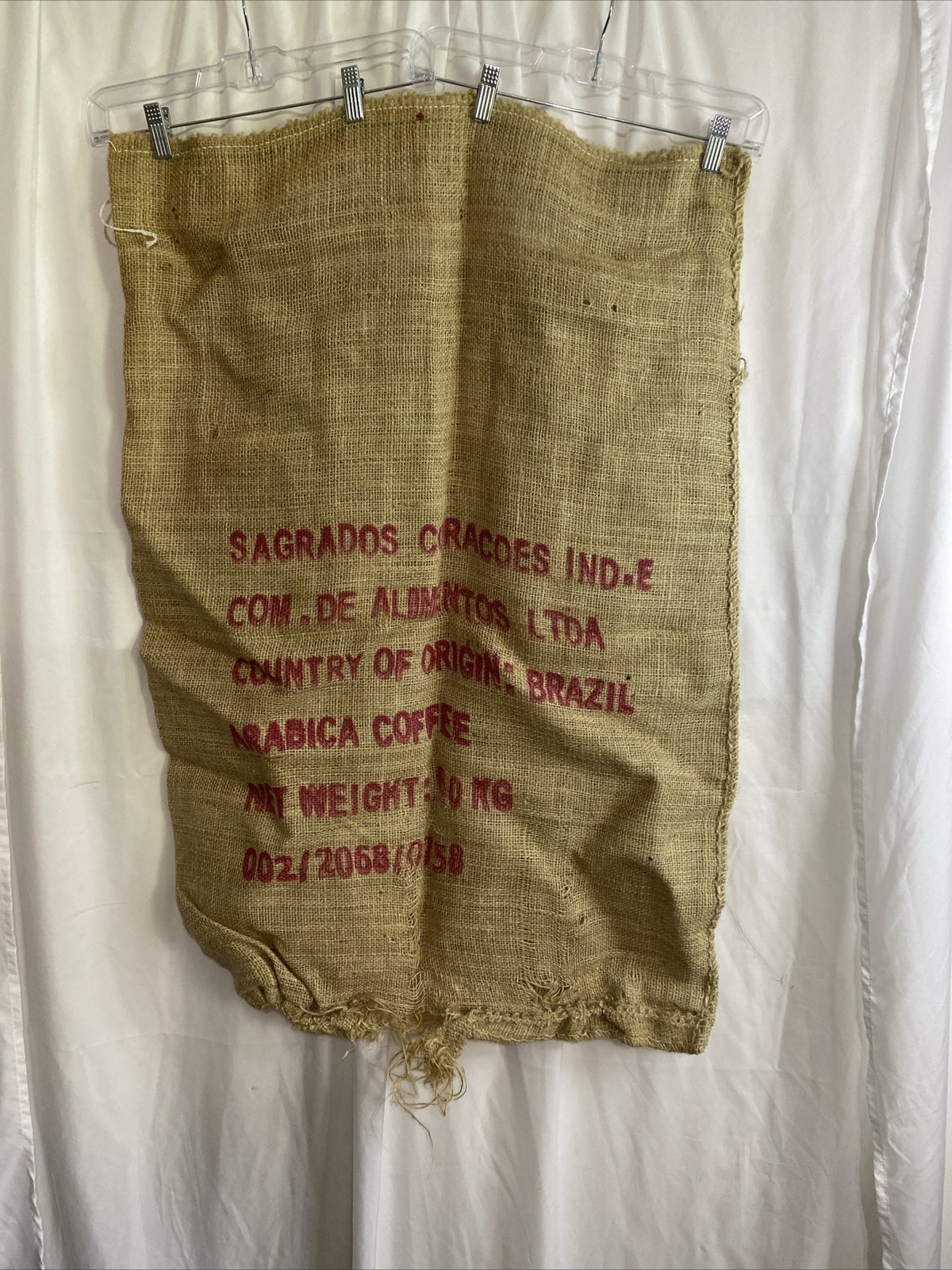 Coffee Bag Jute Burlap Sack Authentic Cafe Do Brasil Brazil Double Sided