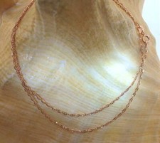 1.4MM ITALIAN SOLID 14K ROSE GOLD SPARKLY DIAMOND-CUT ANCHOR CHAIN NECKLACE 18"