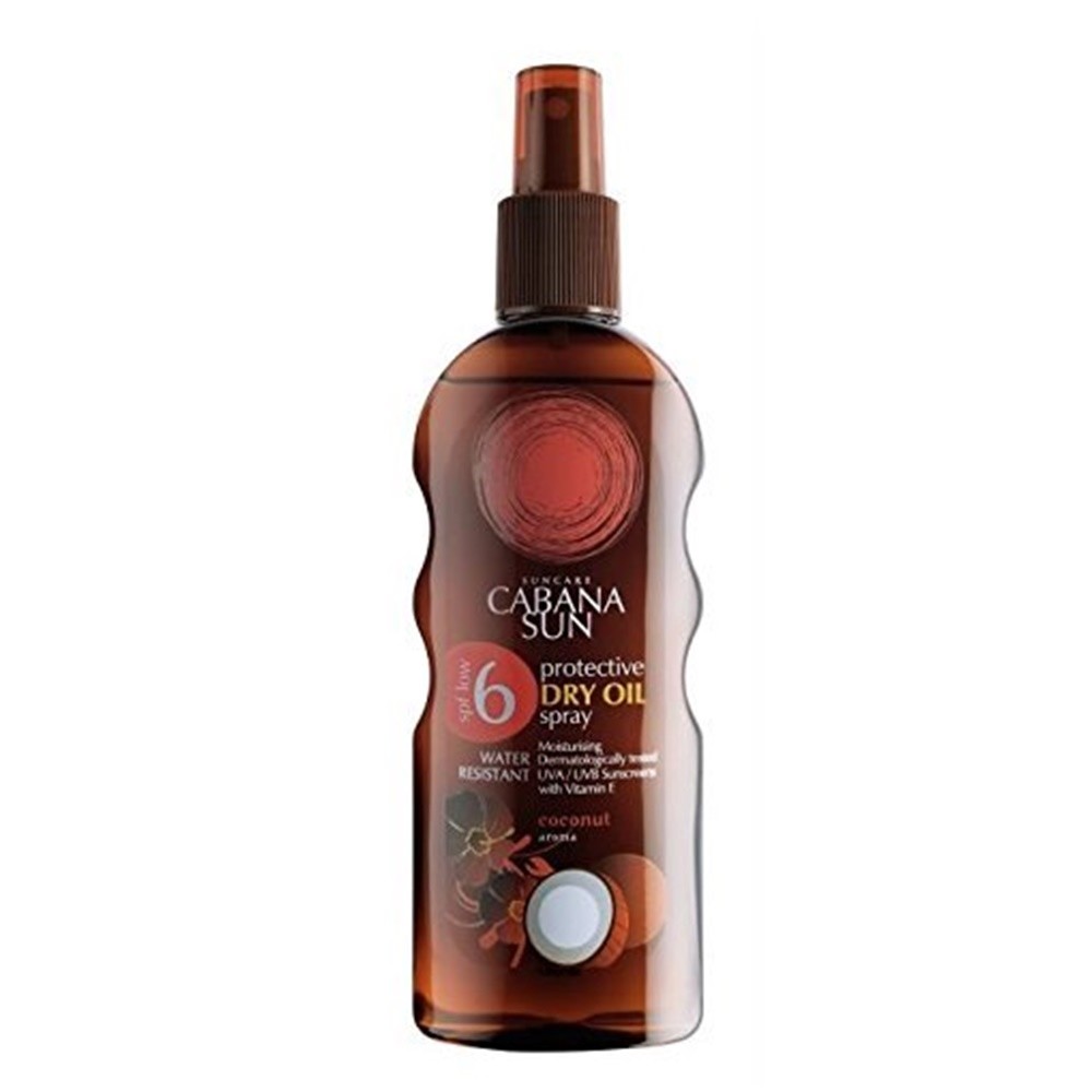 Cabana Sun SPF6 Deep Tanning Dry Oil Spray Coconut Water Resistant 1