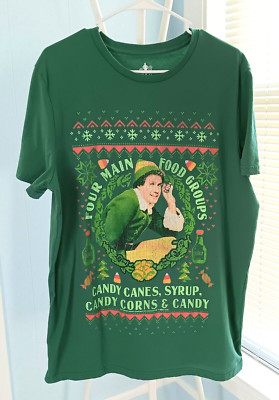 Men's Elf Four Main Food Groups T-Shirt Size XL