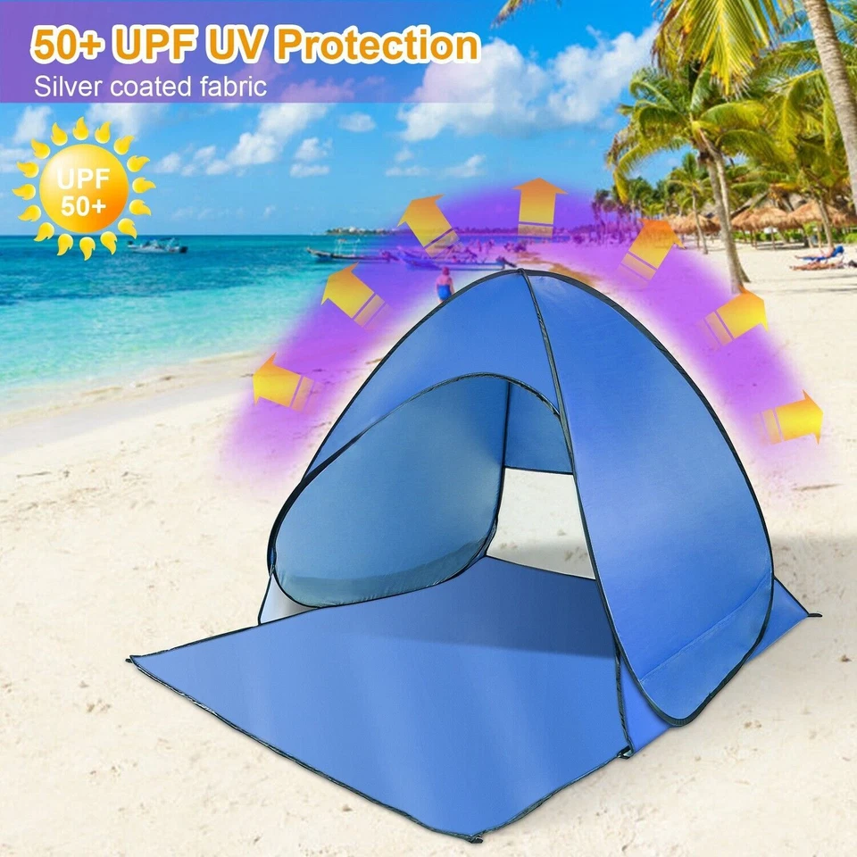 Pop Up Tent Anti-UV Sun Cover Beach Shade Shelter Beach Camping Waterproof Tent - Image 4 of 4