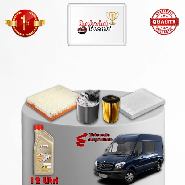 Set Service 4 Filter Und ÖL Mercedes Sprinter II 314 D 105KW 143CV 2016->-image