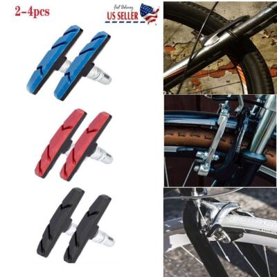 1/2 Pairs High Grade Cycling Bicycle Bike V Brake Pads 70MM Shoes Pads Colors US