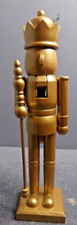 HOLIDAY HOME 14 INCH CHRISTMAS NUTCRACKER- BLACK ROD GOLD NUTCRACKER