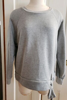TEN SIXTY SHERMAN WOMEN'S COLOR MEDIUM GRAY TIE SWEATSHIRT TOP L NWT SIZE LARGE 