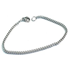 Bracciale catena in acciaio inox argento da uomo donna braccialetto fine 3 mm