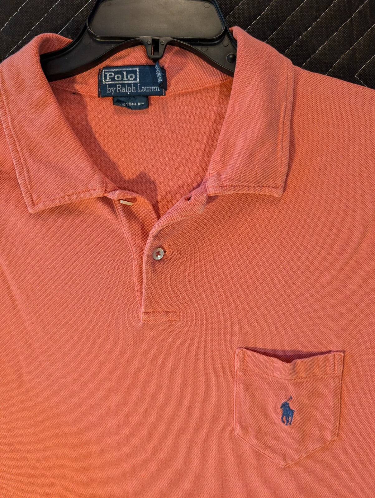 Polo Ralph Lauren Camicia Uomo XXL Rosa Tasca Solida Blu Pony Logo Rugby Golf