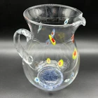 Vintage Pier 1 One Hand Blown Art Glass Water Pitcher Millefiori Murano Style