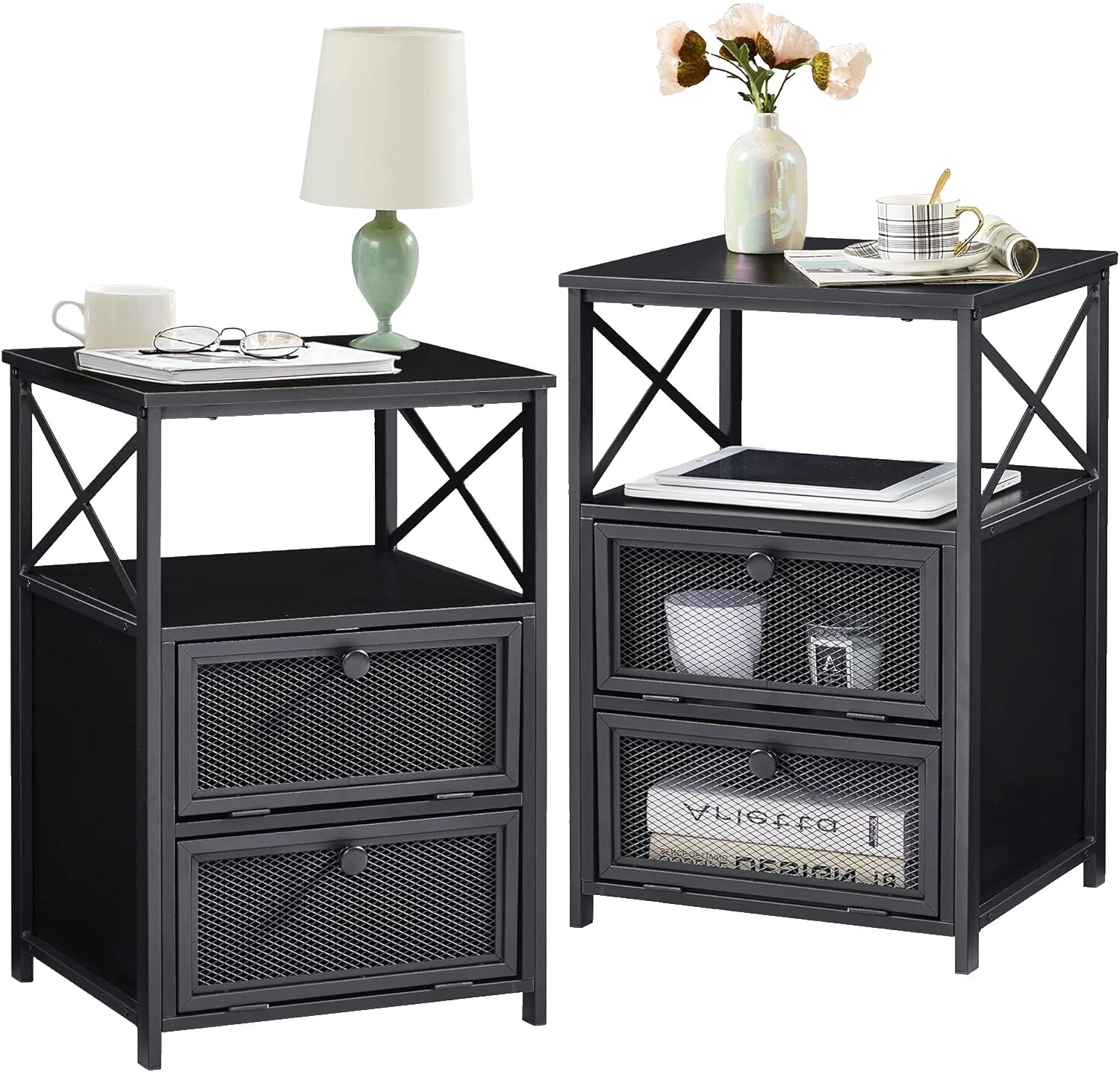 Black Metal Nightstands