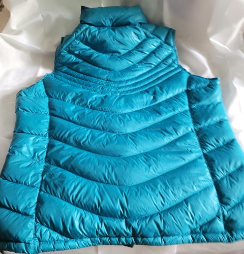 Xersion Packable Down Puffer Vest Teal Blue Womens L Outdoors Activewear - Picture 6 of 7