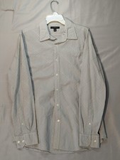 Banana Republic Shirt Mens Medium 15-15 1/2 Gray Button Up Slim Fit EUC
