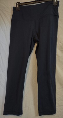 Yogalicious Athletic/Yoga/Workout Leggings/Cropped Pants--Navy Blue--Medium