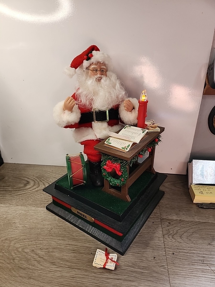Vintage Holiday Creations 1993 Musical Santa At Desk Letters