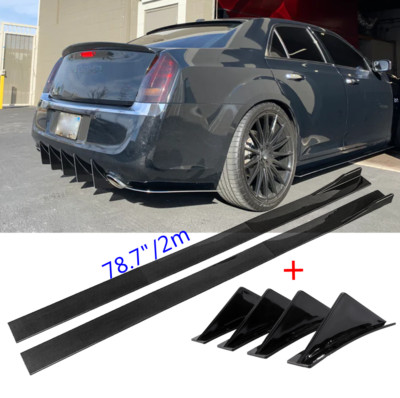 Rear Bumper Diffuser Fin Spoiler Splitter Sideskirts For Chrysler 300C 300S 200