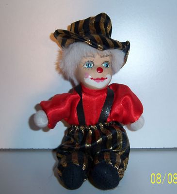Poupée clown vintage tête porcelaine : Achat occasion | Poupées Porcelaine Bon état