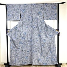   Excellent    Japanese Vintage Kimono Houmongi Silk Floral pattern A0363