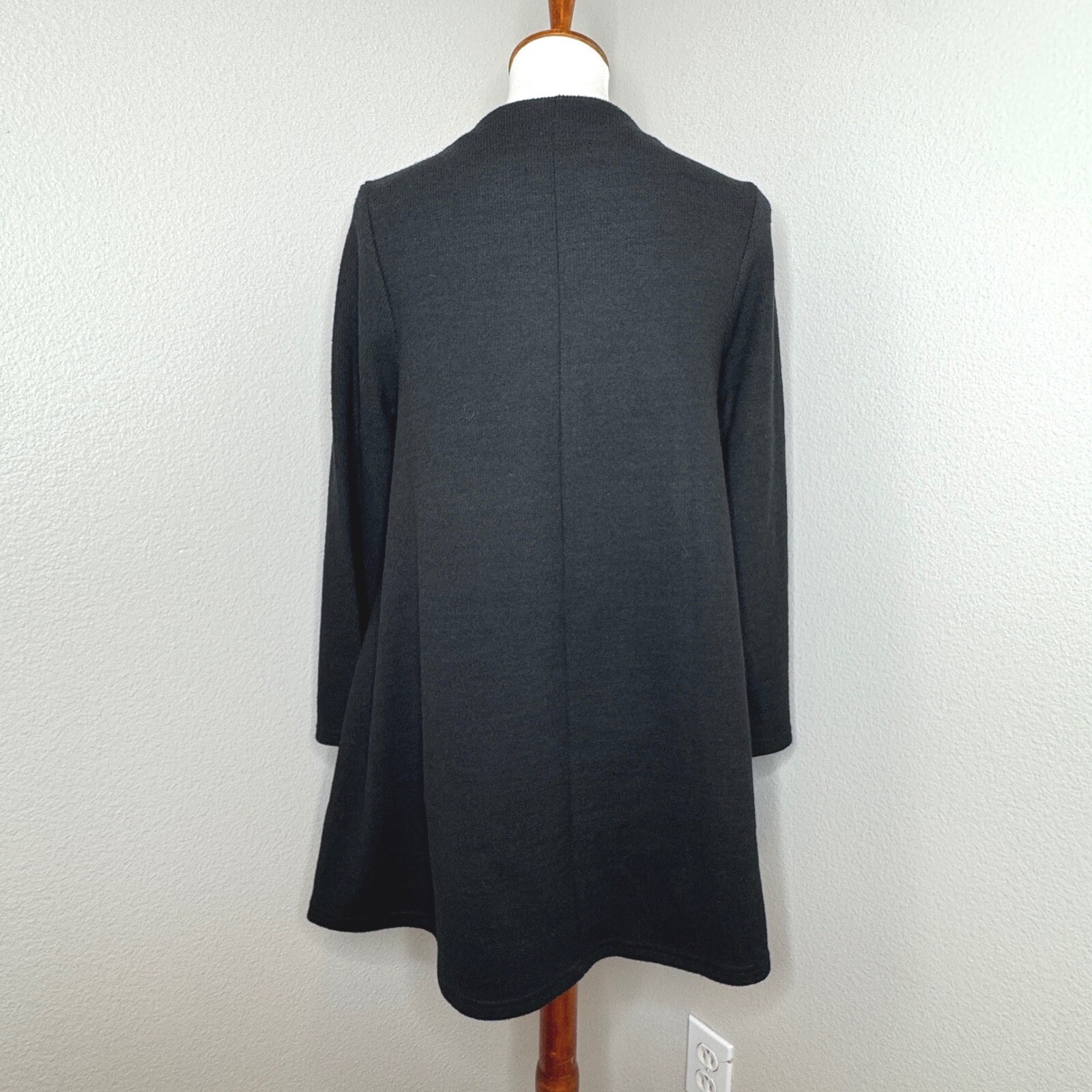 OAK + FORT Swing Sweater Mini Dress XS Mock Neck Black Pockets A-Line Minimalist