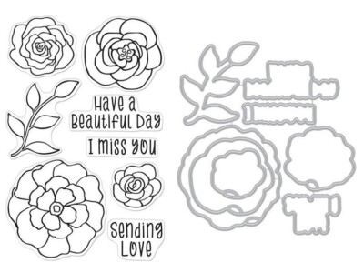 Hero Arts "BEAUTIFUL DAY" Floral Clear Stamps OR Stamp & Dies Bundle ...