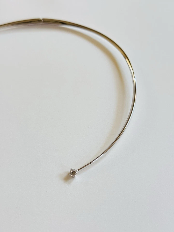 Collar Nadri Circonita Cúbica Collar Raro Plateado Alta Gama Diseñador Mod Foto 3 de 4